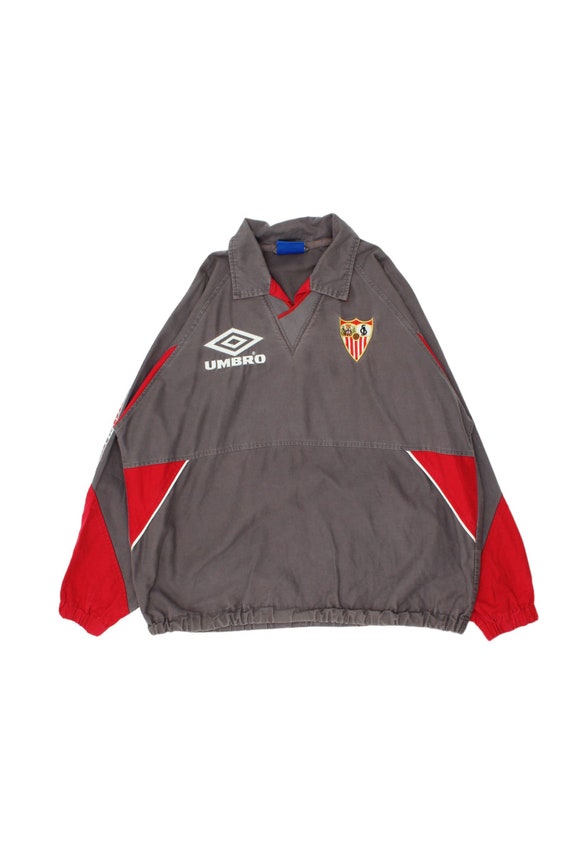 Sevilla FC Umbro Drill Top Vintage 90s Football Sportswear Grey 