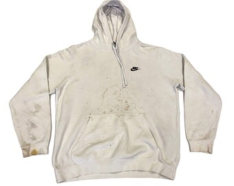 Sweat à capuche avec logo brodé Nike | vintage Y2K Sportswear Blanc Grand Sweat à Capuche