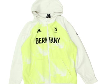 Team Deutschland Tokyo 2020 Olympia Adidas Herren Weiß Full-Zip Hoodie | Sportbekleidung