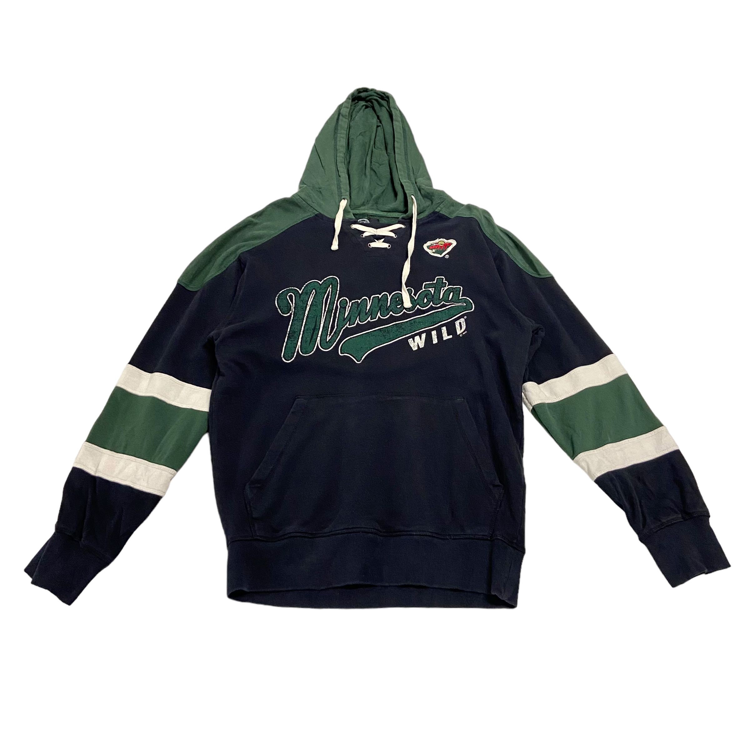 NHL Minnesota Wild Jersey Hoodie Old Time Hockey Green Adult Size: S