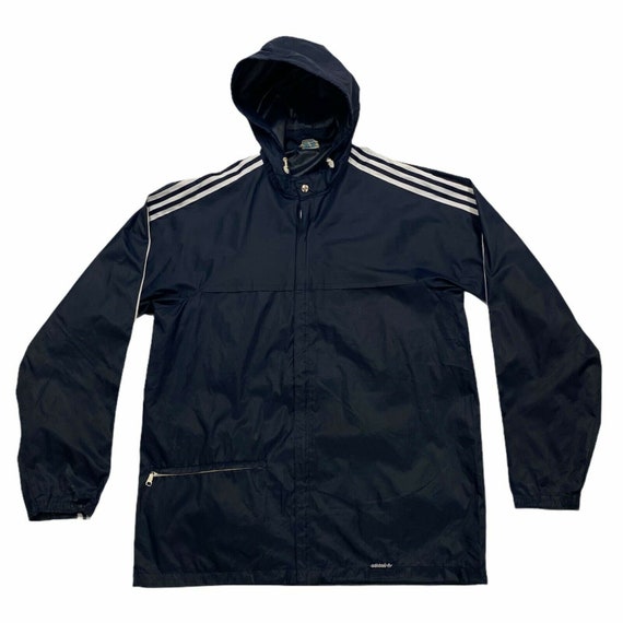 Adidas Originals Nylon Lightweight Rain Coat Jacket | Vintage 80s Sports Navy