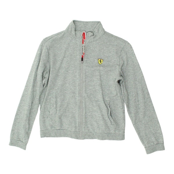 Ferrari Boys Grey Full Zip Sweat Top Track Jacket | Kids Motorsport Sportswear