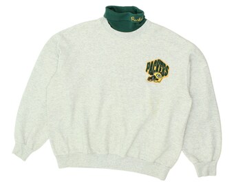 Green Bay Packers Mens Grey Roll Neck Majestic Sweatshirt | Vintage 90s NFL VTG