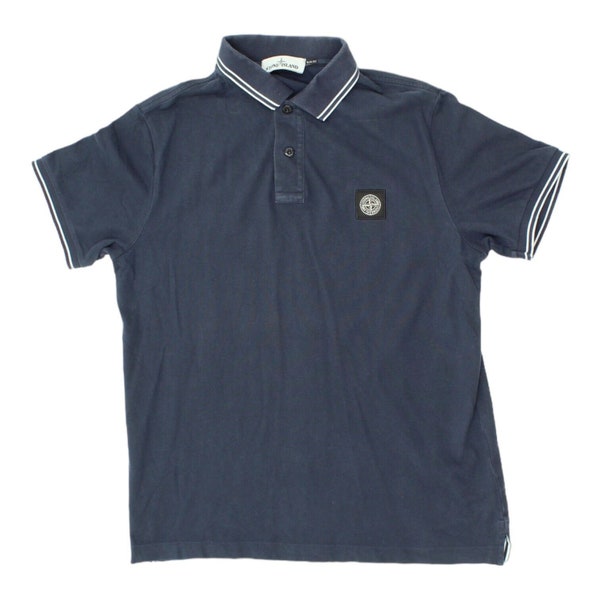 Stone Island Mens Navy Slim Fit Polo Shirt | Vintage High End Casual Designer