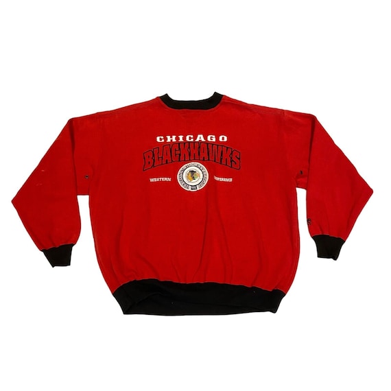 Vintage 90s Chicago Blackhawks Sweatshirt Blackhawks Crewneck