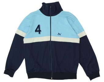 Rhenania Hochdahl Puma Track Jacket | Vintage 80s Football Sportswear Blue VTG