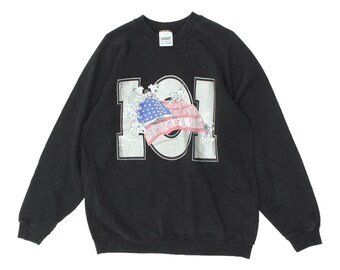 101 Dalmatians Mens Black Sweatshirt | Vintage 90s Disney Cartoon Film VTG