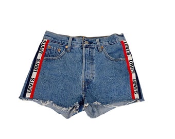 Levi's Women's Custom Cut Denim Shorts Hot Pants | Vintage Designer Blue VTG