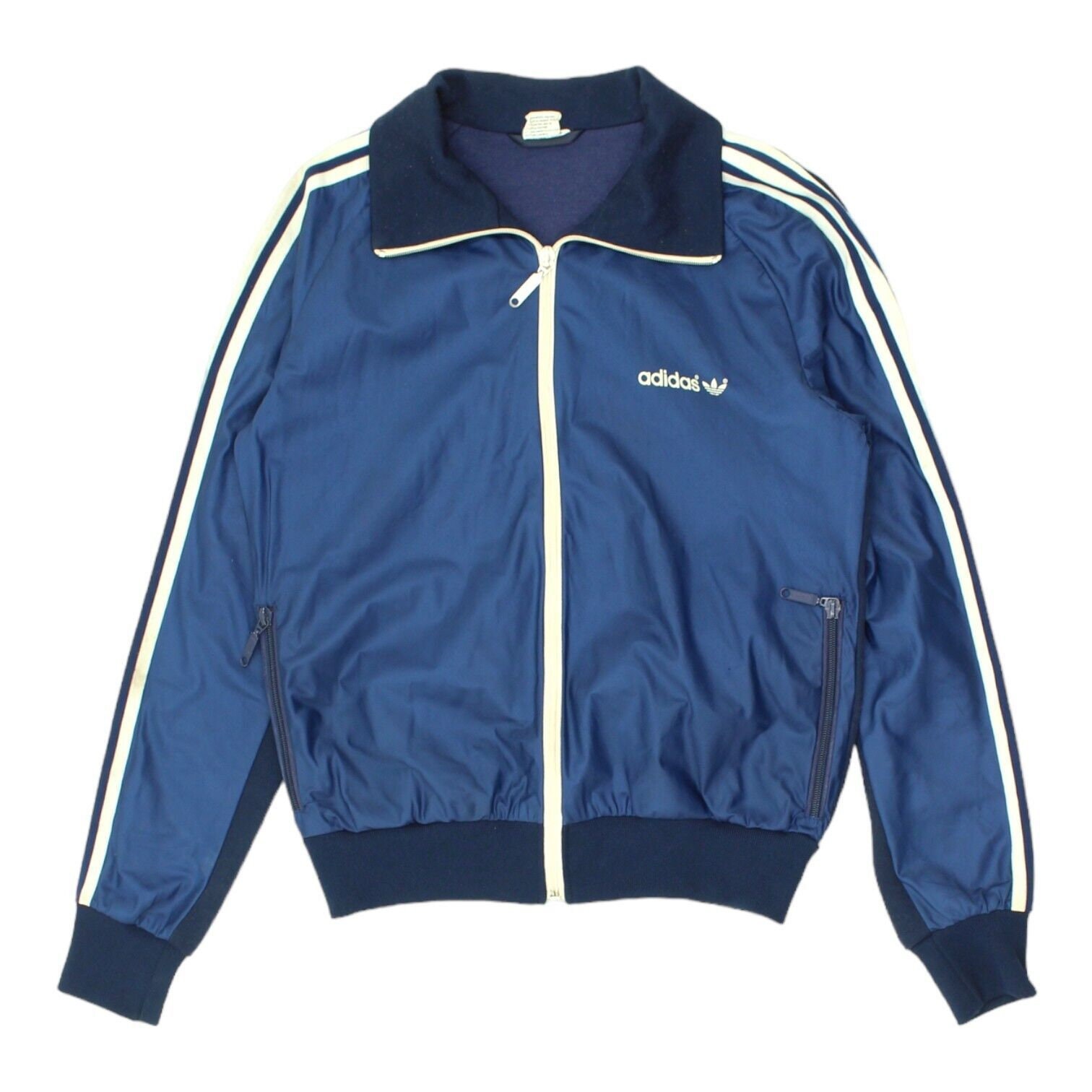 Adidas Originals Mens Navy Soft Shell Track Jacket | Vintage 70s Sportswear  VTG