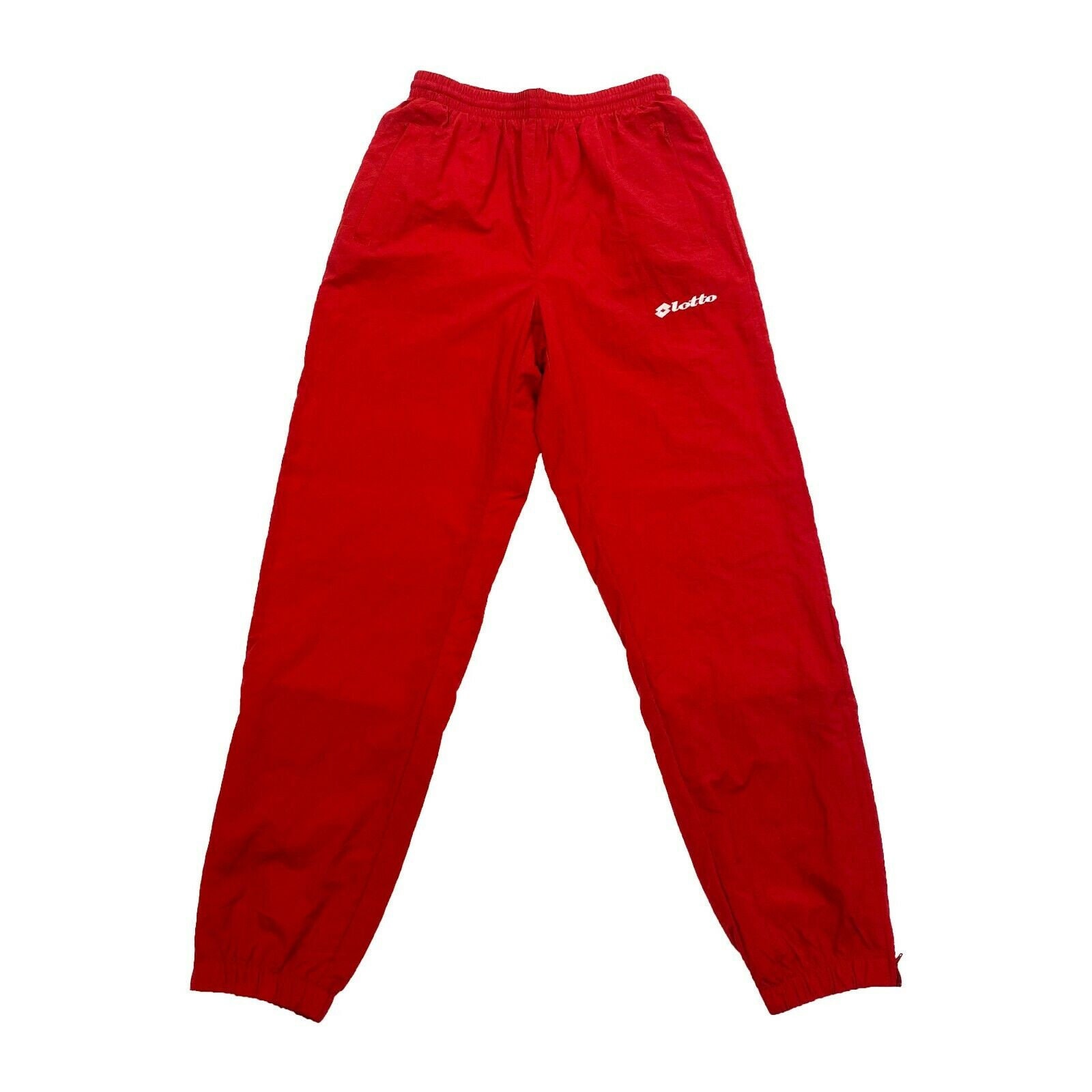 Image of Ac Milan Lotto Tracksuit Bottoms | Vintage 90S Italian Football Sportswear Red
