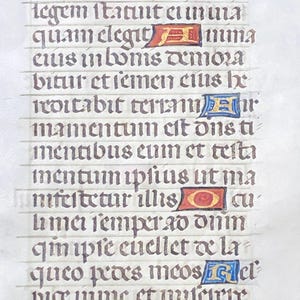 Authentic Illuminated Manuscript Book of Hours Leaf - 1470 AD