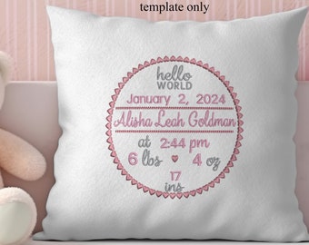 Machine Embroidery, Birth Certificate, Birth Announcement, Statistics, Hello World, Birth Statistics, Multiple Sizes, Popular Formats