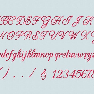 Fuente de bordado de escritura pequeña, formato BX (1/2 pulgada)