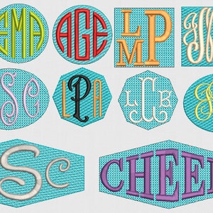 Knock Down, Knock out stitches, Nap Tack Stitches. Monogram Frames, PES, DST, HUS, Exp, Jef, Embroidery File, 2 inch monogram frame image 1