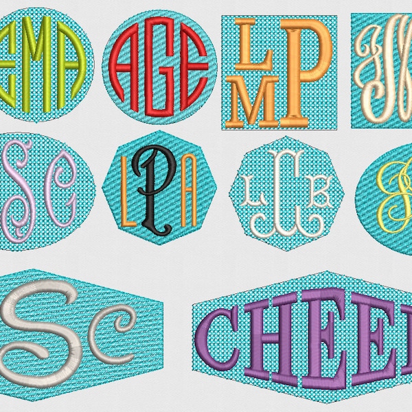 Knock Down, Knock out stitches, Nap Tack Stitches. Monogram Frames, PES, DST, HUS, Exp, Jef, Embroidery File, 2 inch monogram frame