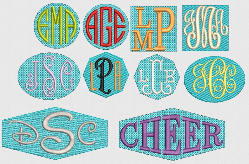 Knock Down, Knock out stitches, Nap Tack Stitches. Monogram Frames, PES, DST, HUS, Exp, Jef, Embroidery File, 2 inch monogram frame image 1