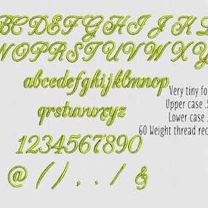 Embroidery Font, BX, PES, DST, fourth inch,  small font, very tiny font, Cursive, Script, Campaign Font,  Embroidery File,
