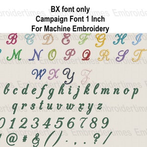 BX Embroidery Font, Embroidery Font, one inch, Campaign Font,  Embroidery File, Embroidery, Font, Machine Embroidery Font, BX Only