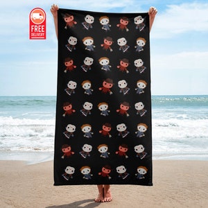 Horror Movie Beach Towel Freddy Krueger Towel Jason Friday The 13th Michael Myers Beach Blanket Bath Towel Pool Towel Beach Accessories Gift