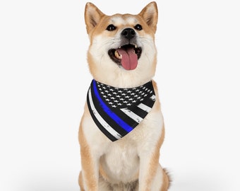 Police Flag Pet Bandana Collar