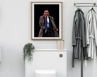 Michael Scott 'The Office' Poster: Funny Bathroom TV Show Art