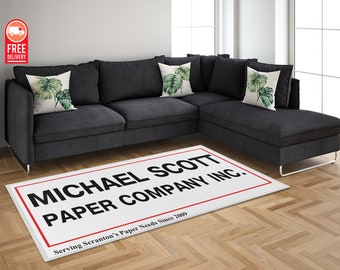 The Office Area Rug Michael Scott Paper Company Living Room Rug Dwight Schrute The Office Decor Home Decor The Office Gift Christmas Gift