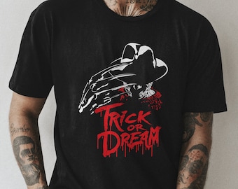 Freddy Krueger Halloween-shirt: trick or dream horrorfilm cadeau