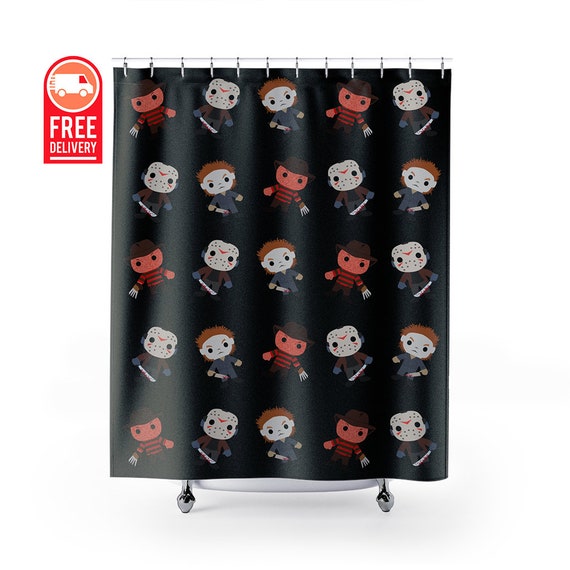 Horror Movie Shower Curtain Freddy Krueger Michael Myers Jason Etsy