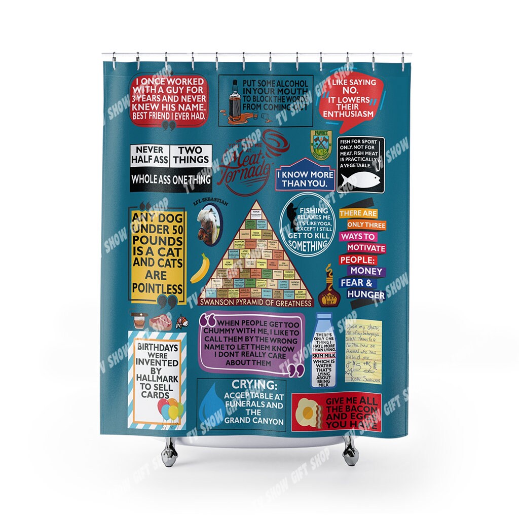 Ron Swanson Shower Curtain Parks and Recreation Gift Ron Etsy