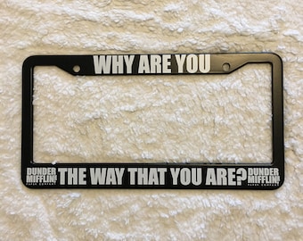 The Office License Plate Frame Michael Scott Dwight Schrute Farms The Office TV Show Christmas Gift