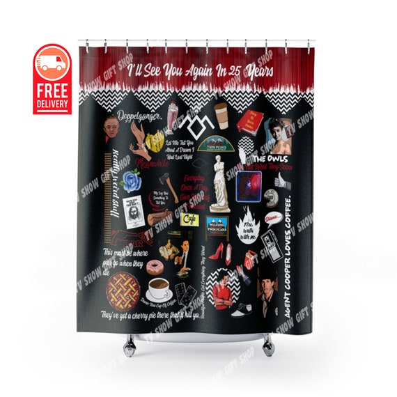 Twin Peaks Shower Curtain Twin Peaks Gift Laura Palmer Dale Cooper Audrey  Horne Bath Curtain Fire Walk With Me Bathroom Decor Boyfriend Gift - Etsy  Hong Kong