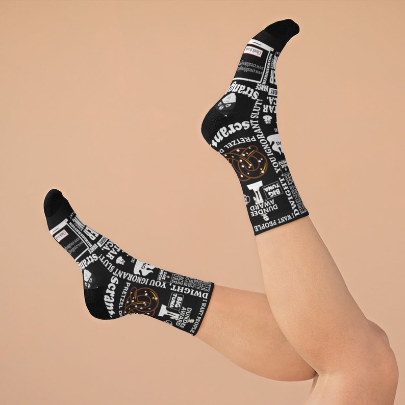 The Office Socks The Office TV Show Gift Michael Scott Dwight Schrute Farms The Office Quotes Funny Socks Black Socks Christmas Gift image 9