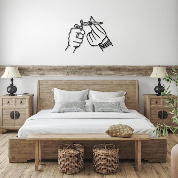 Lighting Up A Joint Metal Wall Art, Cannabis Decor, Marijuana Wall Art Decor, Weed Wall Art Hanging, Hippie Home Decor