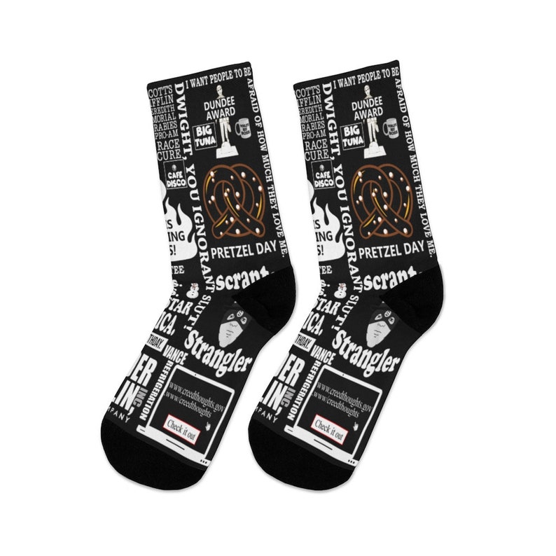 The Office Socks The Office TV Show Gift Michael Scott Dwight Schrute Farms The Office Quotes Funny Socks Black Socks Christmas Gift image 7