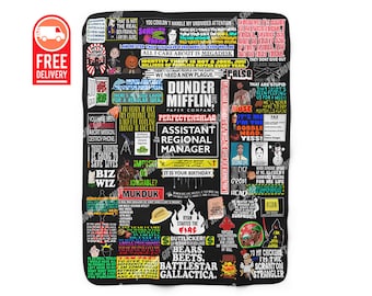 The Office Blanket Dwight Schrute Throw Blanket The Office TV Show Gift Michael Scott Schrute Farms Jim Halpert Christmas Gift For Him