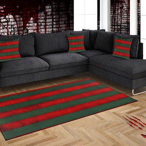 Freddy Krueger Area Rug Horror Movie Rug Horror Home Decor Halloween Party Decor Horror Movie Rug Horror Movie Gift Christmas Gift