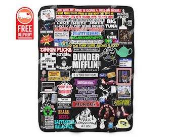 The Office Blanket Michael Scott Dwight Schrute Farms Prison Mike The Office TV Show Gift The Office Quotes Throw Blanket Christmas Gift