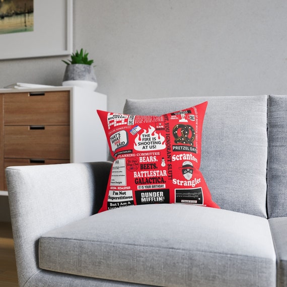 The office top throw pillow