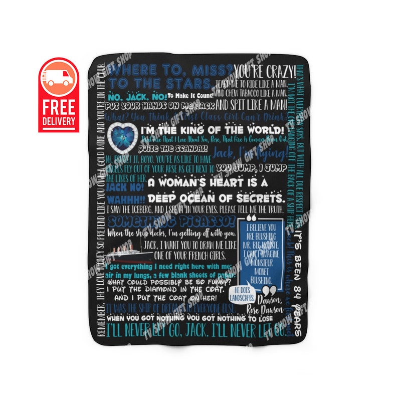 Titanic Movie Blanket Titanic Quotes Jack and Rose Titanic Etsy
