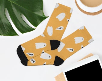 Ghost Socks: Halloween Spooky Boo Crew Socks
