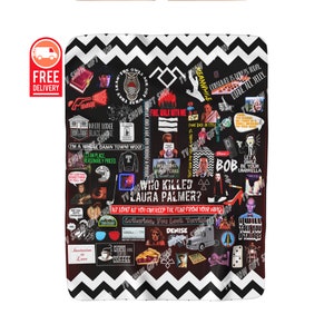 Twin Peaks Blanket Twin Peaks Gift Dale Cooper Laura Palmer Shelly Johnson Log Lady Fire Walk With Me Gift For Her Fleece Blanket Coffee