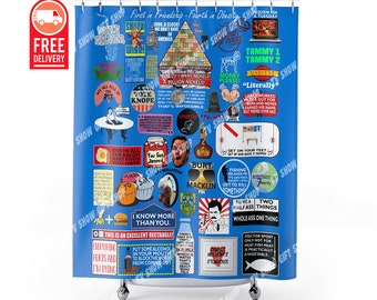Parks And Recreation Shower Curtain Parks And Rec Bath Curtain Ron Swanson Leslie Knope Lil Sebastian Housewarming Gift Christmas Gift