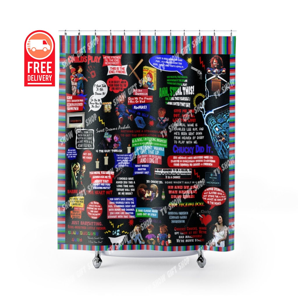 Chucky Shower Curtain Chucky And Tiffany Child's Play Etsy