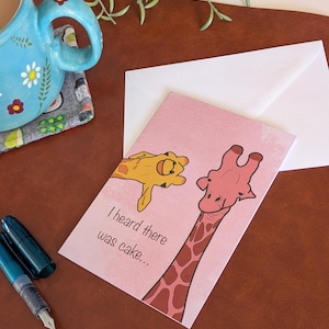 Giraffe Birthday Card: Funny Animal Pun Greeting Card, Blank Inside