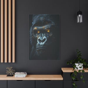 Gorilla Wall Art Canvas - Gorilla Portrait Wall Decor - Wildlife Wall Art, Living Room Decoration, Office Wall Decor, Artistic - VP71