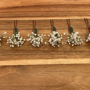 Dried Baby’s Breath Hair Pins, Preserved Gypsophila Hair Pins, Baby’s Beath Bridal Hair, Boho Bridal Hair