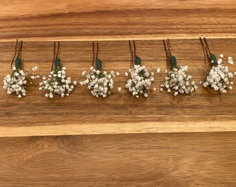Dried Baby’s Breath Hair Pins, Bridal Hair Pins, Wedding Hair Accessories, Gypsophila Hair Pins, Boho Bride Hair Piece, Bridesmaid Hair Pins