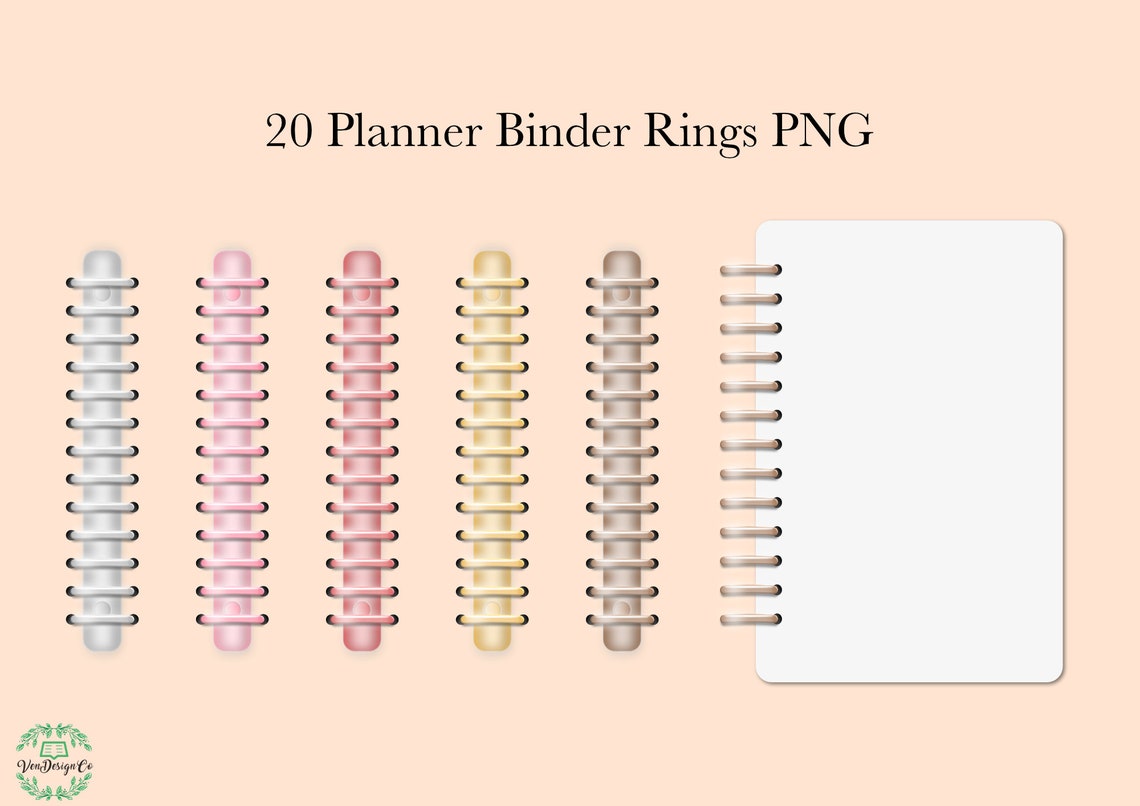 Digital Planner Binder Rings PNG Metallic Insert Etsy