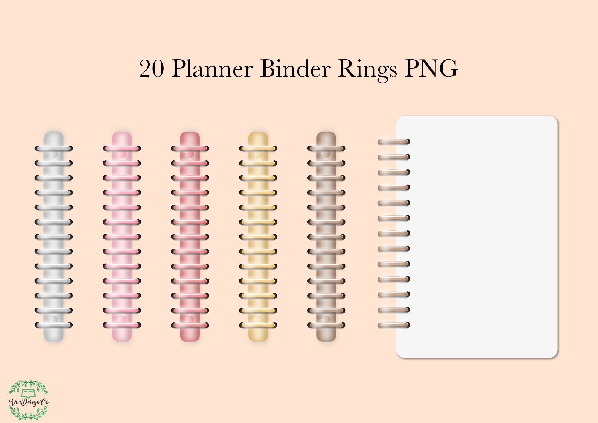 Digital Planner Binder Rings PNG Metallic Insert Etsy