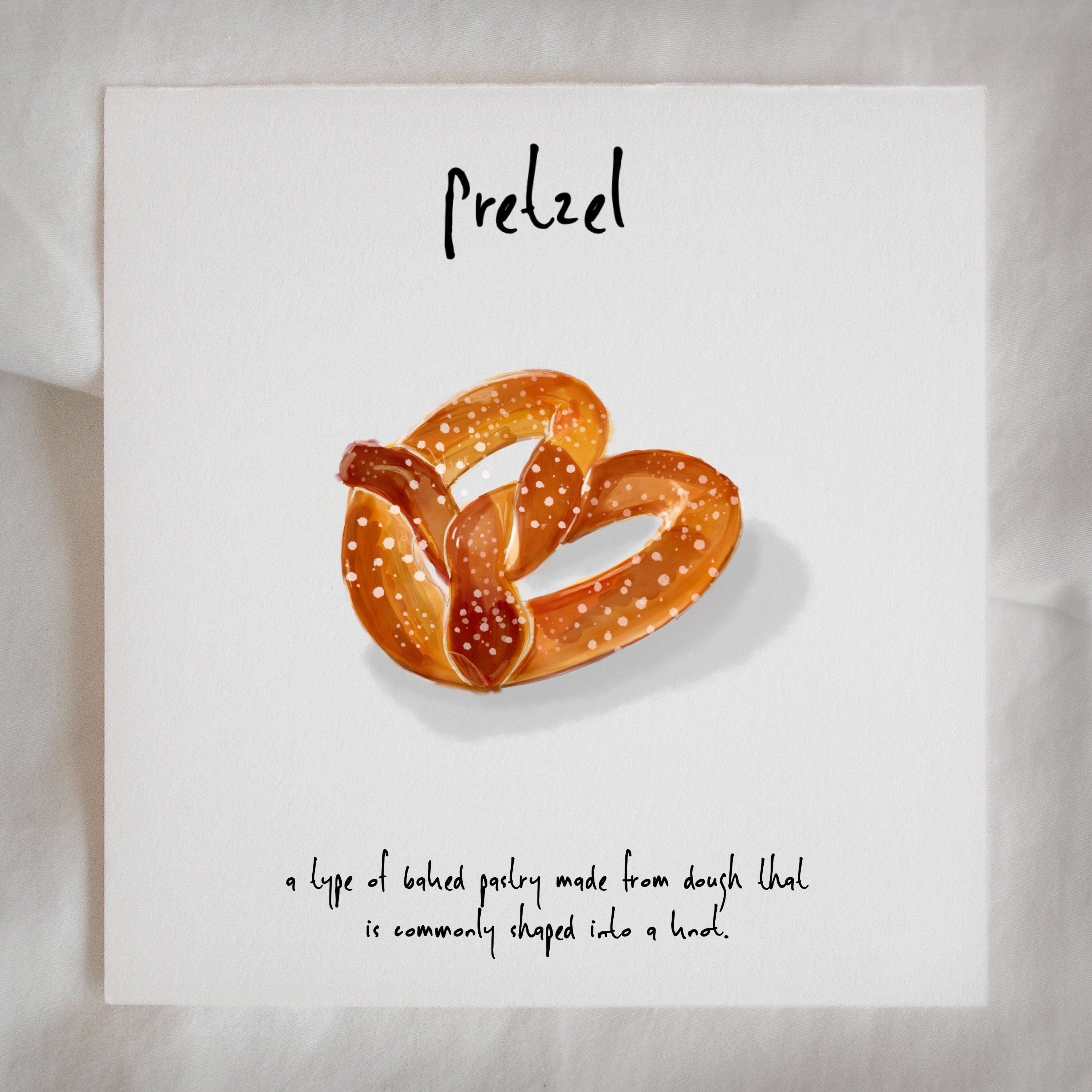 Watercolour Pretzel wall art printable Etsy España